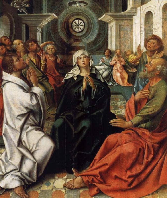 COECKE VAN AELST, Pieter Here descent of the holy spirit Spain oil painting art